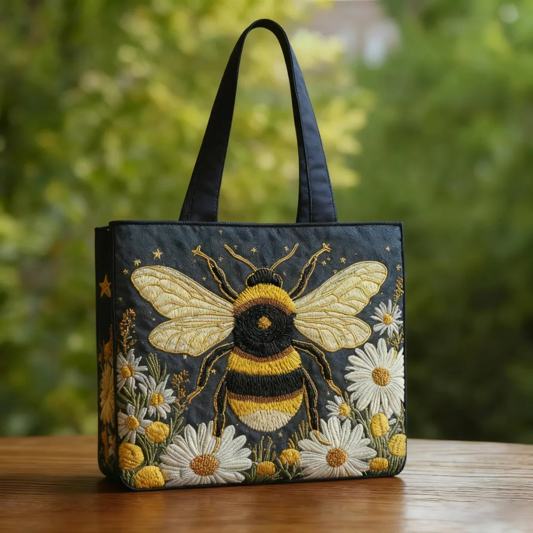 HÅNDLAVET TASKE - BIEN OCH DE SJU SMÅ BLOMMOR