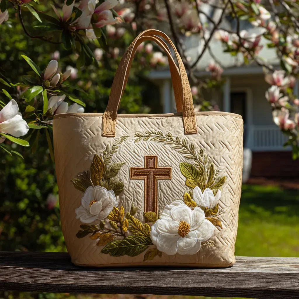 HANDGJORD VÄSKA – BLOMMOR OCH TRO