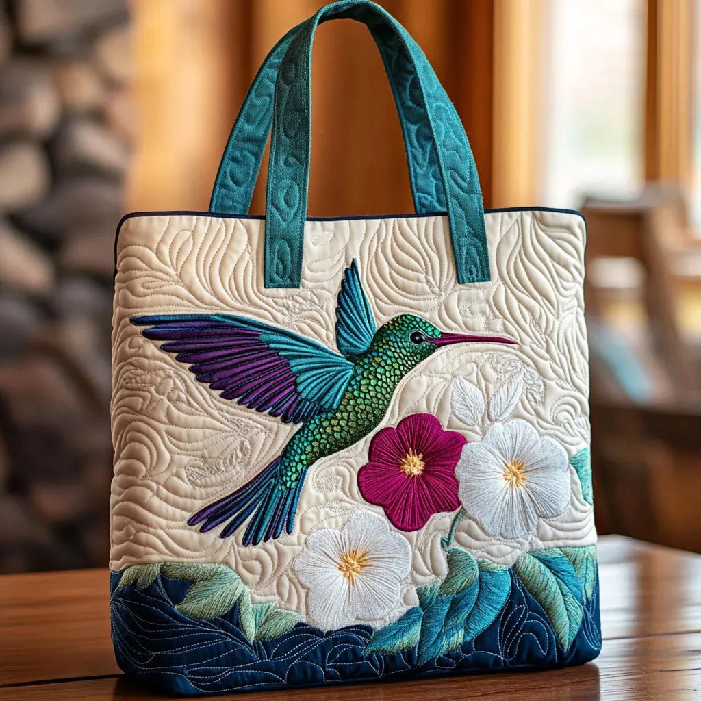 HANDGJORD VÄSKA – KOLIBRI OCH BLOMMOR