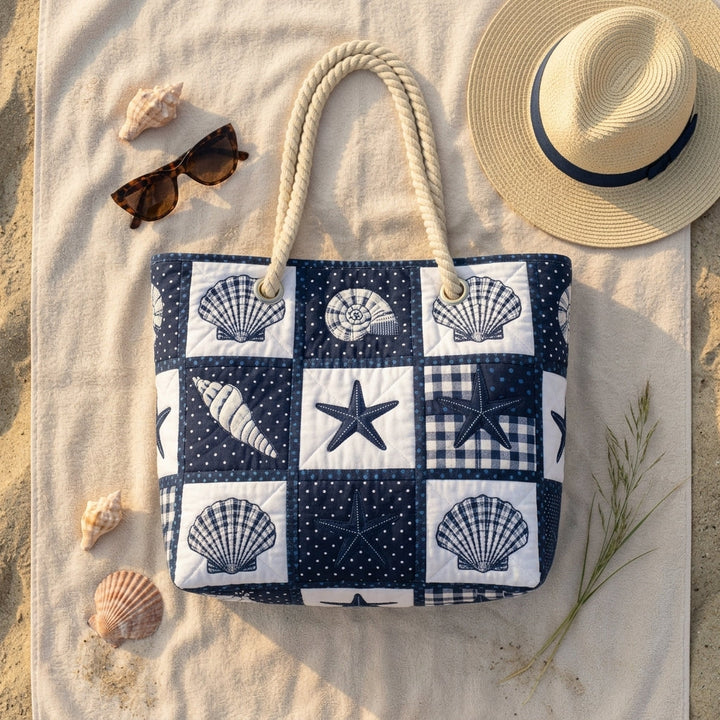 Handgjord strandväska - Snäckornas stillhet